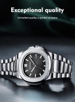 Reloj De Lujo LIGE Para Hombre 2025 Reloj De Pulsera De Acero Inoxidable Resistente Al Agua Con Luminosidad Y Fecha Cuadrado De Cuarzo - details 5