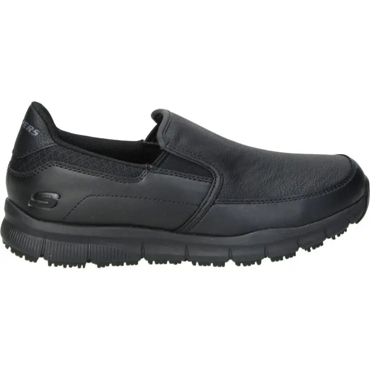 SKECHERS  Zapatos de Trabajo Skechers Work Relaxed para mujer – Mocasines de Trabajo en Color Negro – Mocasín sin Cierres – Estilo Para Trabajo – Cómodas y de Alta Calidad - Modelo 77236EC-BLK - 1