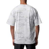 Camiseta De Hombre De Talla Grande Con Manga Corta En Negro Y Malla Fitness Camuflaje Ropa De Gimnasio Suelta Y Confortable Para Verano - details 7