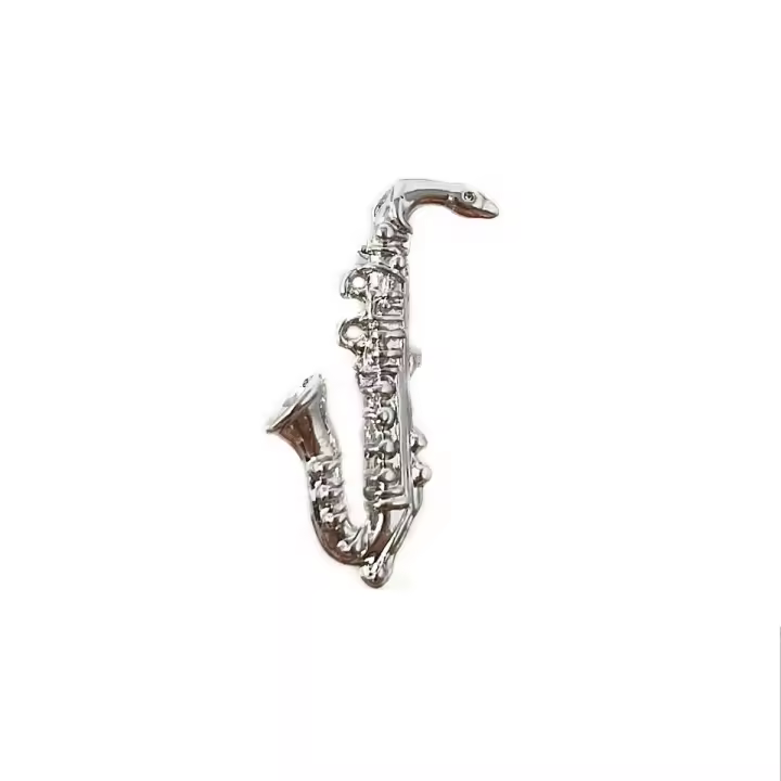 Inmaculada Romero Pin Metálico Saxofón Plateado 25.6 Mm | Diseño único - 1