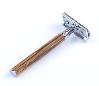 Afeitadora Manual De Seguridad Para Hombres Con Mango De Bambú Cabeza De Afeitar Doble Orilla Y 5 Hojas De Cuchillo Clásico Para Cabello Y Barba - details 6