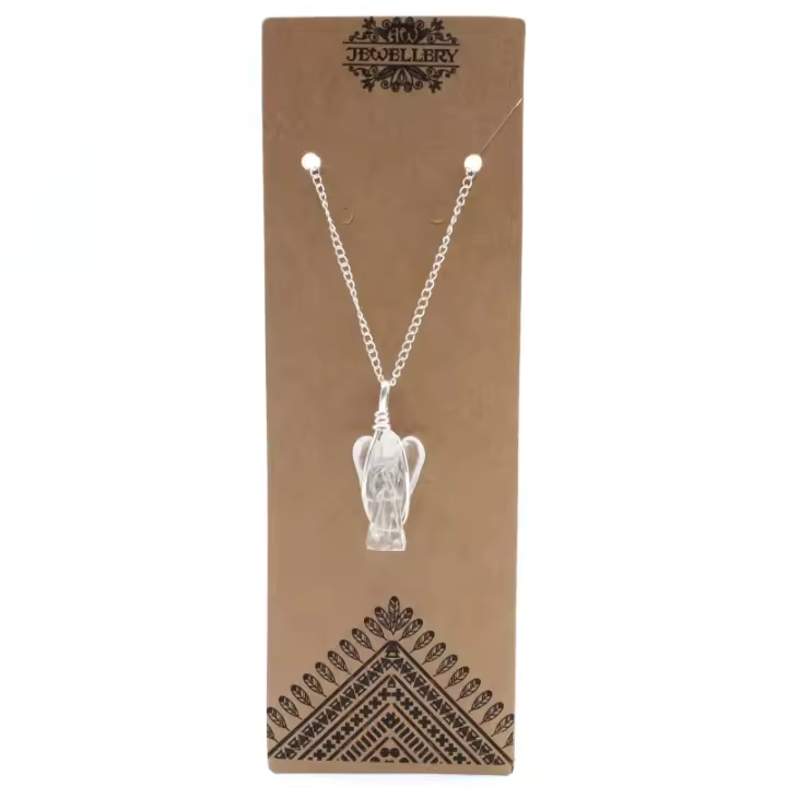 Colgante de Ángel de la Guarda de Piedras Preciosas - Cuarzo de Roca - 1
