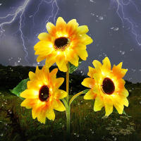 Lámpara Solar LED En Forma De Girasol Iluminación Decorativa Para Jardín Impermeable Luz De Paisaje Para Decoración De Hogar - details 4