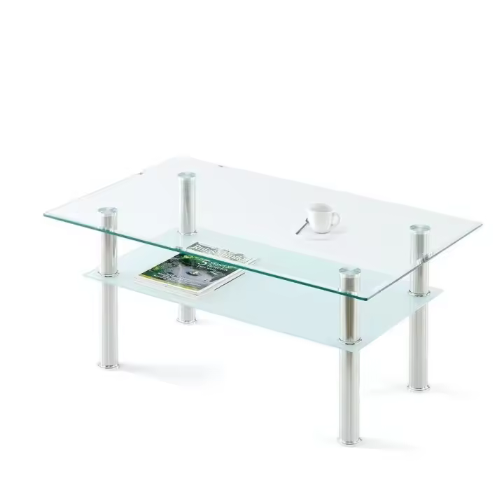 Mesa de Centro de Cristal Templado 2 Niveles     Saldos y Stocks - 1