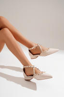 Zapatos Planos con Tacón Bajo con Tachuelas y Punta Fina, Correa en T - Elige una talla mas pequeña – Bailarinas Mary Jane con Tacón Bajo - Conjunto Urbanas para Mujer - details 0