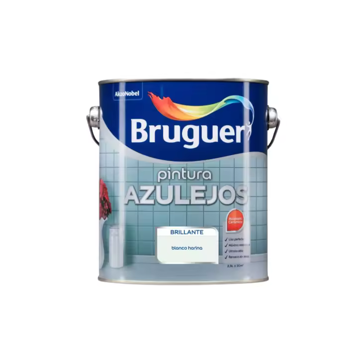BRUGUER-Esmalte para Azulejos de Cocinas y Baños Blanco Harina 2,5 L - 1