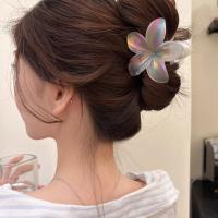 3pcs Clip Para El Cabello De Mujer Forma De Flor Mermaid Laser Tamaño Grande 8cm Color Rosa/Blanco Plástico Ligero Moda - details 7