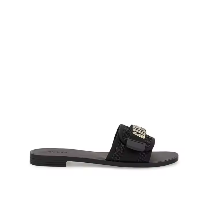 Guess FLGEL3ELE19 Sandalias planas para mujer negras en textil y sintético 85141 - 1