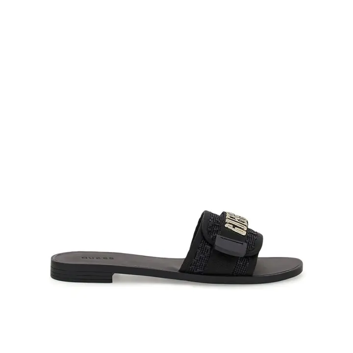 Guess FLGEL3ELE19 Sandalias planas para mujer negras en textil y sintético 85141 - 1