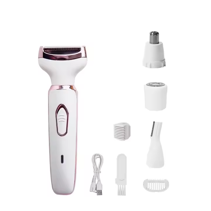 Epilador Eléctrico Para Mujer 4 En 1 Peluca Eliminación Painless Portátil Lady Shaver Para Cejas Nariz Orejas Cara Cuerpo Armpita Bikini - 1
