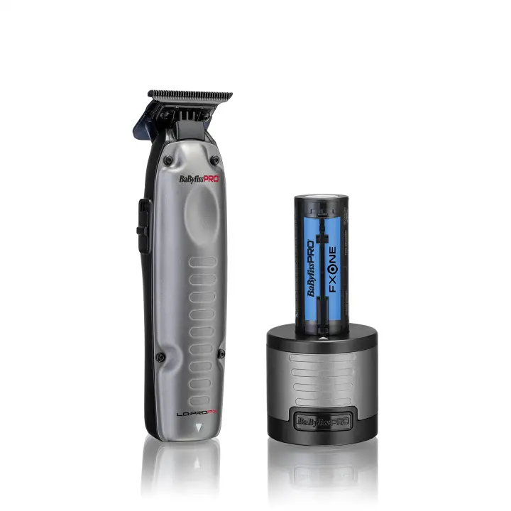 BabyLiss Pro Máquina FXONE LO-PRO Trimmer Grey - Máquina de Corte de Precisión Inalámbrica - Color Gris - FX729E - Cortapelos Profesional - 6800 rpm - Cuchilla Ajustable 40mm de Azul Titanio - 1