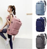 Bolsa de fitness, Bolsa de viaje Ligera y portátil para entrenamiento Deportivo para Mujer, Bolsa de Natacion para yoga con separación en seco y húmedo, mochila para hombres, color Morado - details 0