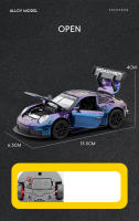 Coche De Carreras Miniatura Porsche 911 GT3 RS 1:32 Para Niños Con Luz Y Sonido Aleación Metal Diecast Coche De Colección Regalo - details 7