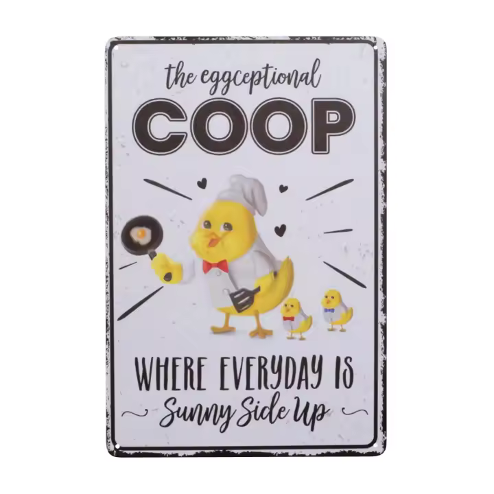 1pc Señal De Advertencia De Pollo Para Jaula Divertida Al Aire Libre Mantén La Puerta Cerrada Independientemente De Lo Que Digan Los Pollos Diseño Retro Para Café 8x12 Pulgadas Metal - 1