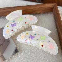 Cepillo De Pelo Elegante De Acrílico Con Mariposa De Rhinestone Para Cabello Grueso Y Rizado Grip Fuerte Adecuado Para Mujeres - details 0