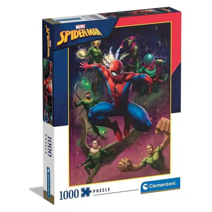 Puzzle 1000 piezas vertical de Spiderman con villanos de Clementoni 39742 - 1