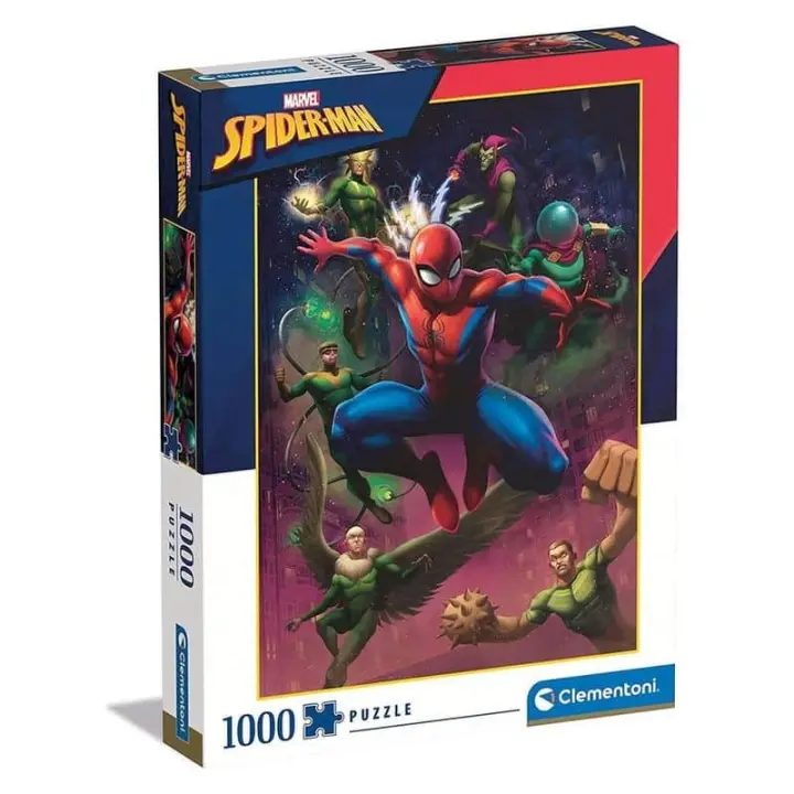 Puzzle 1000 piezas vertical de Spiderman con villanos de Clementoni 39742 - 1