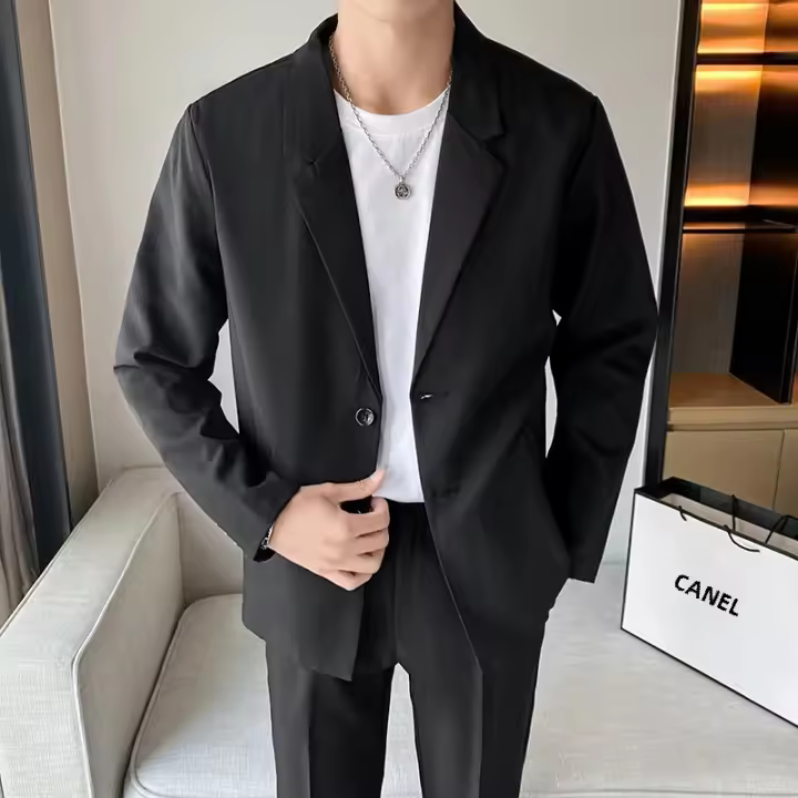 Chaqueta De Estilo Japonés Para Hombres Diseño Sensible Adecuada Para Otoño Material De Aceite Y SPANDEX Moda Casual - 1