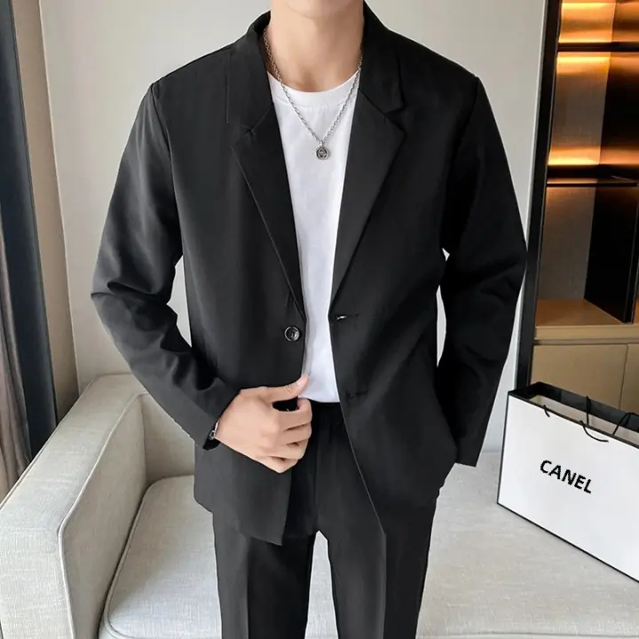 Chaqueta De Estilo Japonés Para Hombres Diseño Sensible Adecuada Para Otoño Material De Aceite Y SPANDEX Moda Casual - 1
