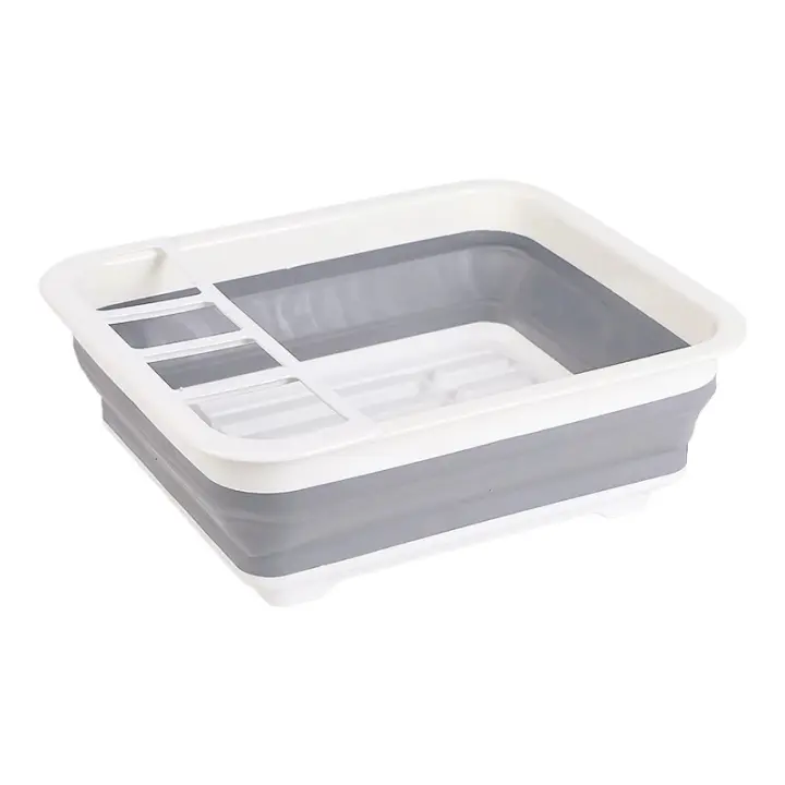 Estante de curado de Platos plegable, estantes de almacenamiento, escurridor de Platos portátil, campistas de Cocina, remolque de viaje, Ahorro de Espacio - 1