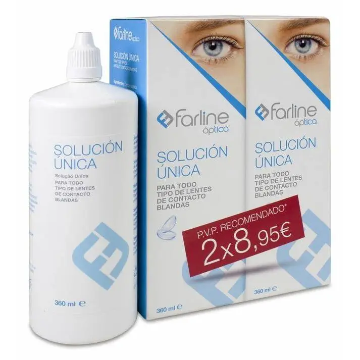 FARLINE OPTICA SOLUCION UNICA CON ACIDO HIALURONICO DUPLO 2 X 360 ML - 1