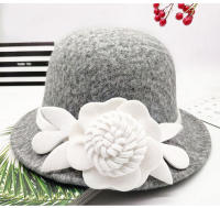 Nueva Gorra De Lana Floral Para Mujer Invierno Fedoras Vintage Western Bucket 10 Colores Calientes Sombreros Bowler H3 - details 15