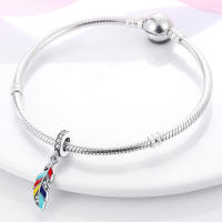 Encantos De Cocodrilo Plateado En Plata Con Dibujo Colorido Encantos Colgantes Para Pulseras Y Collares Joyería DIY - details 54