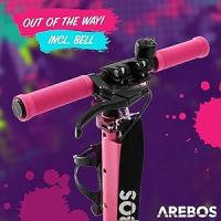Arebos Patinete con Ruedas de Goma con LED - Suspensión Delantera - Soporte para Botella y Timbre - details 24