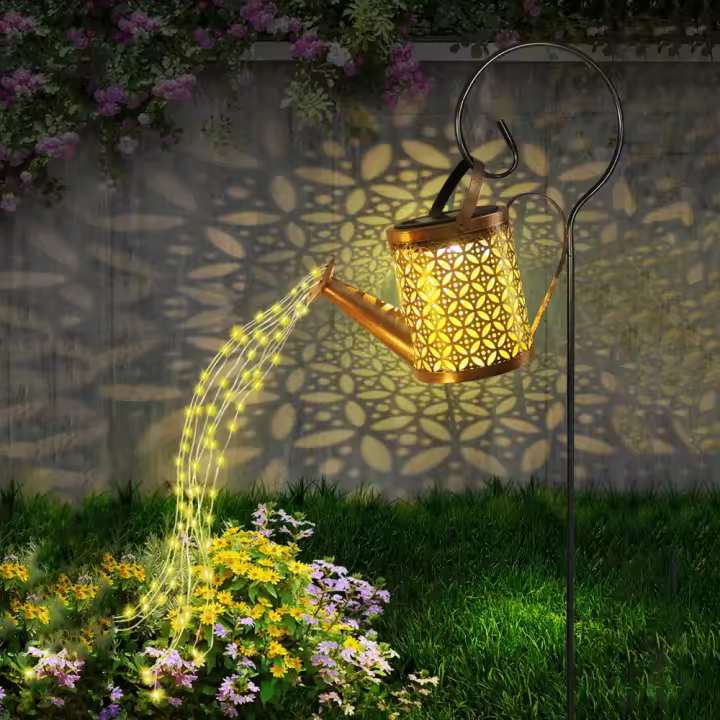 Lámpara Solar De Jardín Decorativa En Color Cálido Con Botella De Riego Incluida Luz Solar Colgante Para El Jardín - 1