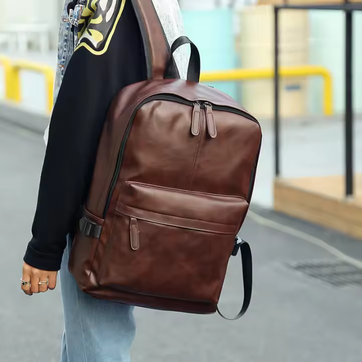 Mochipa informal de moda para hombre, bolso de cuero impermeable para portátil - 1