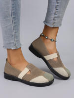 Zapatos Planos De Mujer Color Bloqueado Sencillos Y Moda Transpirables Para Primavera Y Otoño Cierre SLIP-ON Cómodos Y Prácticos - details 0