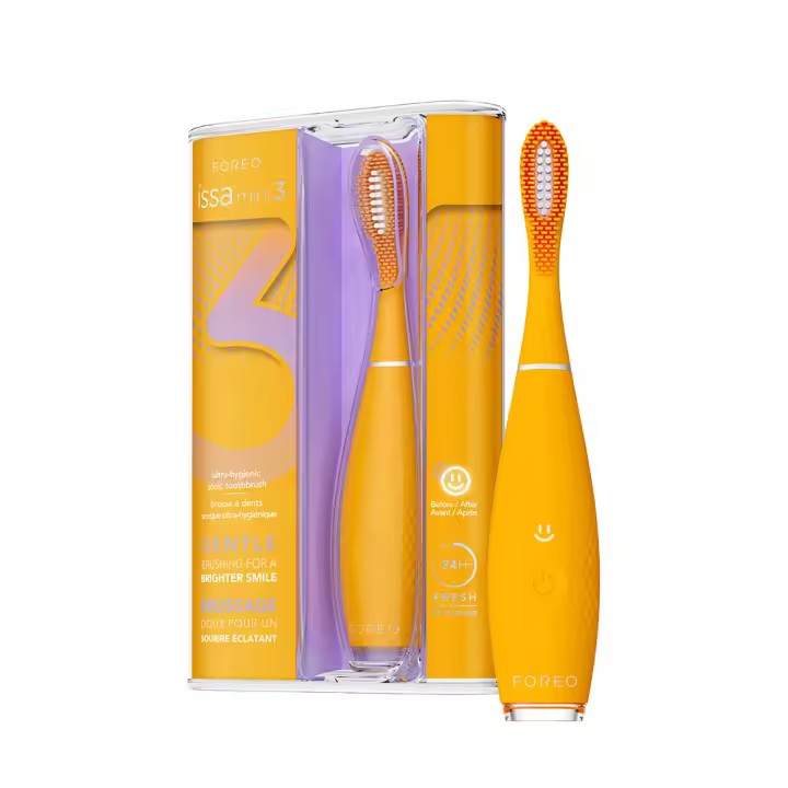 FOREO ISSA mini 3 Cepillo de dientes eléctrico de silicona para dientes, encías, lengua y boca, accesorio de viaje, cabezal de 6 meses, impermeable, 265 días por carga USB, garantía de 2 años - 1