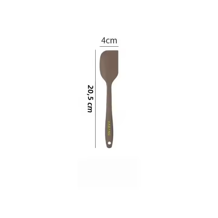 Set De 2 Cuchara De Silicona Para Cocina Y Hornear Utensilios Ecológicos Para Mezclar Pasteles Crema Amarillo/Marrón Scrapador - 1