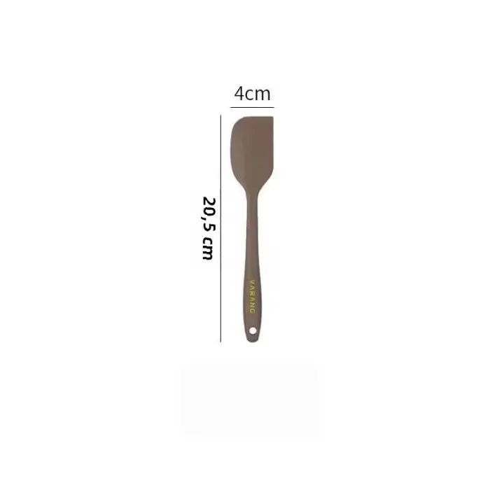 Set De 2 Cuchara De Silicona Para Cocina Y Hornear Utensilios Ecológicos Para Mezclar Pasteles Crema Amarillo/Marrón Scrapador - 1