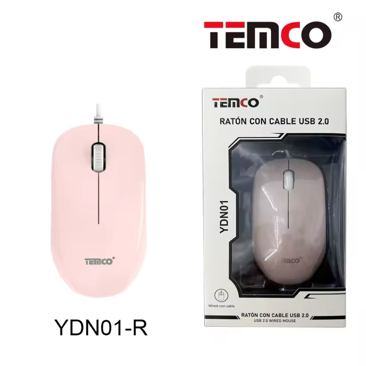 Ratón con cable Rosa - 1
