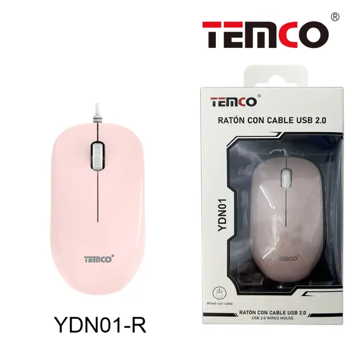 Ratón con cable Rosa - 1