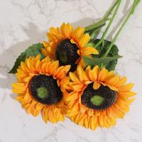 1/3/5Pcs Bouquet De Flores Artificiales De Girasol Para Decoración De Hogar Fiesta De Boda Regalo De Día De La Madre Ornamento De Jardín Material Seda - details 5
