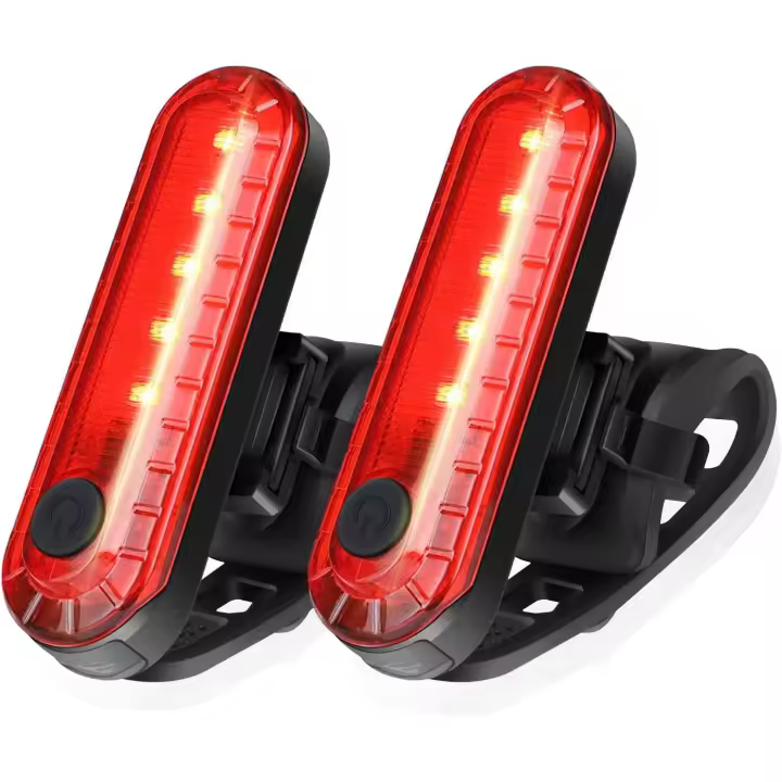 Paquete de 2 luces traseras LED recargable para bicicleta, el interior de sebrididad translucción brillante ciclismo - 1