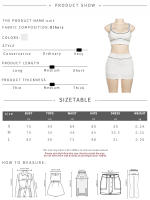 Conjunto De Verano Para Mujer Nibber Skinny Ribbed 2 Piezas Negro Top Sin Costuras Y Shorts Side Split Estilo Sexy Y Club - details 0