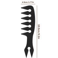 Peines de dientes anchos, peine texturizado para peinar El Cabello, para hombre y Mujeres, color Negro. - details 3