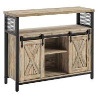 Armario de cocina, elegancia rústica para tus festines, diseño en madera marrón con puertas de correderas y paneles de malla, versátil y funcional, ¡descubre la calidez en cada rincón! - details 32