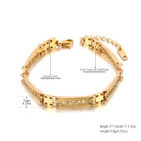 Pulsera De Cadena Geométrica Hueca Lokaer En Acero Inoxidable Plated 18K PVD Resistente Al Agua Joyería De Muñeca Estilizada Para Mujeres - details 0