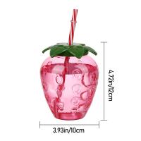 Botella De Agua Con Pajita De Plástico Multicolor Fruta De Dibujos Animados Regalo Sandía Limón Fresa Piña Deporte Y Salud - details 2