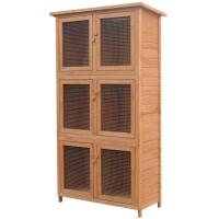 vidaXL Jaula de animales conejera 6 habitaciones madera - details 0