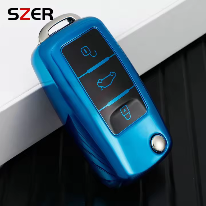 Nueva Funda De Llave De Coche En TPU Para VW Volkswagen Polo Tiguan Passat Golf Jetta Lavida Skoda Octavia Accesorios De Protección - 1