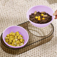 Tazón De Comida Para Gato 1PC Color Caramelo Doble Boca Oblicua Para Proteger La Columna Vertebral Y Prevenir La Voltereta - details 2