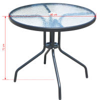 vidaXL Juego de comedor de jardín 5 piezas de acero negro - details 6