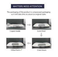 2 Piece Adjustable Ergonomic Neck Pillow - Soft Knit, Modern Design, Zipper Closure, Premium Polyester Filling, Removable Pillowcase, Sleep Comfort, Sleep Comfort | Modern Pillow Design | Zippered Pillowcase - details 0