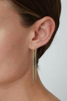 Pendientes de oro de 14K para las mujeres pendientes de hilo colgante minimalismo sumergido pendiente de cadena larga - details 0
