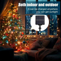 Luz De Cadena Solar De 300LED Para Exteriores Impermeable Fitas De Luz Solar De Cobre Para Árbol Jardín Fiesta Boda - details 7